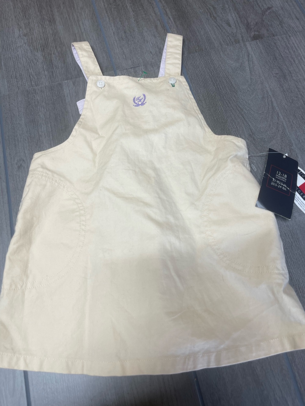 Tommy Hilfiger Cream Jumper with Lavender Embroidery